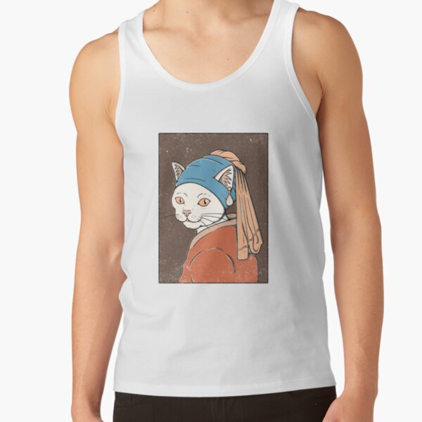 Cat Tank Tops for Cats-Orange Girl with a Pearl Earring · YESWARMG