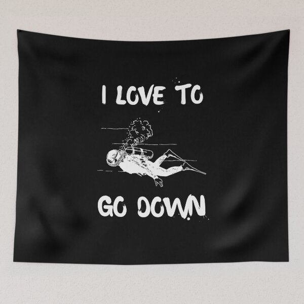 Item preview, I love to go down, scuba diving snorkeling diver black designed and sold by daguilon.