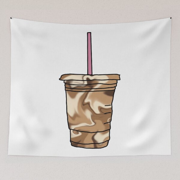 Item preview, iced coffee with pink straw  designed and sold by mvsoileau.