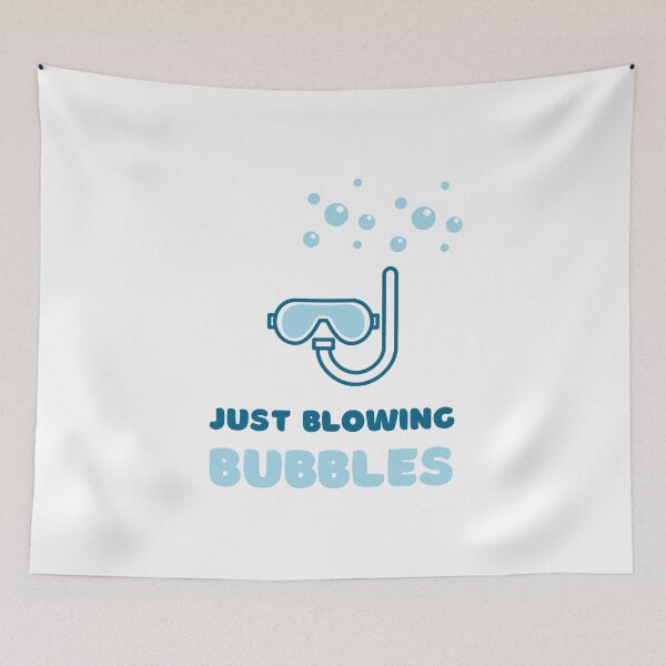Item preview, Blowing bubbles, scuba diving snorkeling diver white designed and sold by daguilon.