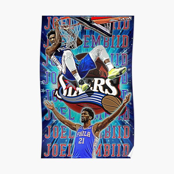 Joel Embiid Poster Philadelphia 76ers Canvas Print Framed 