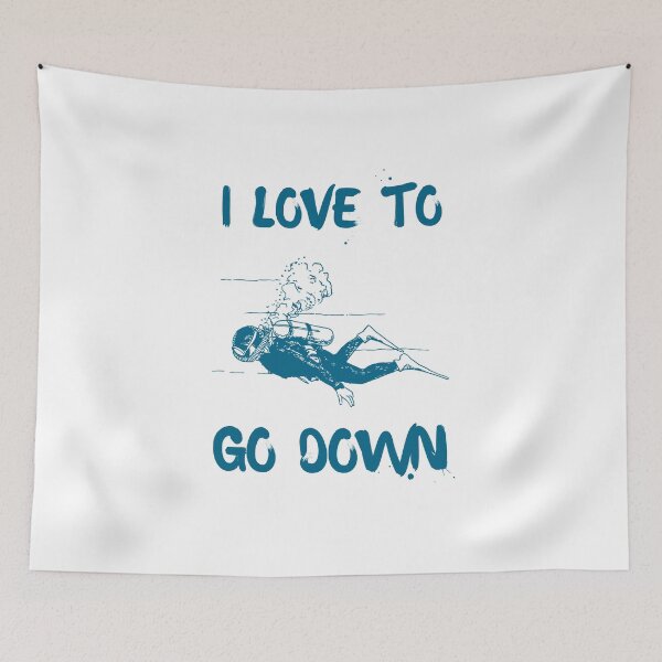 Item preview, I love to go down, scuba diving snorkeling diver white designed and sold by daguilon.
