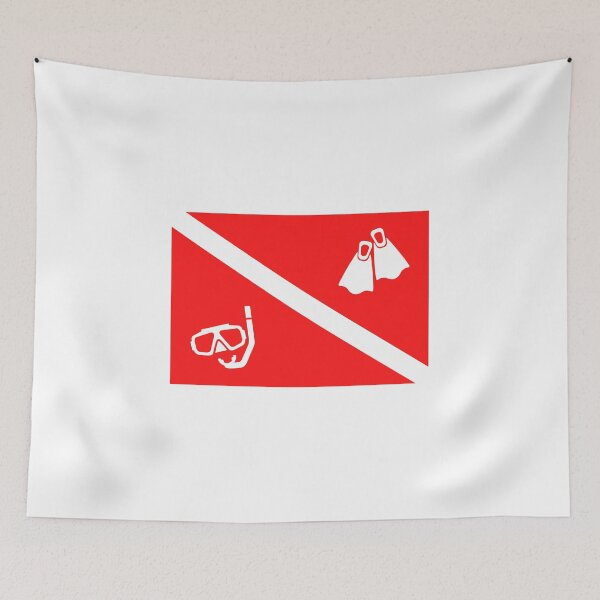 Item preview, Scuba diving flag snorkeling diver white designed and sold by daguilon.