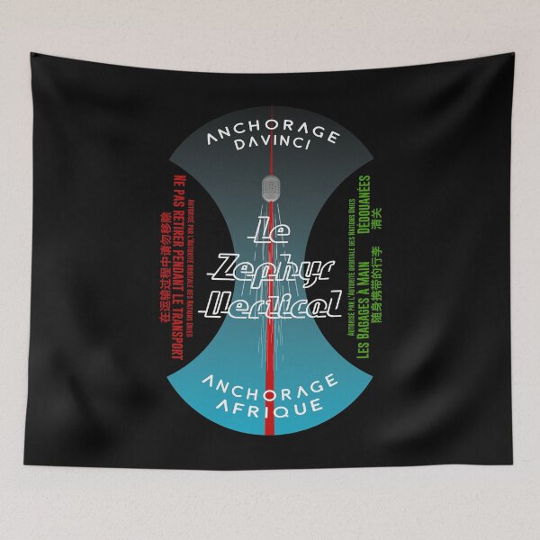 Item preview, Le Zephyr Vertical elevator car luggage tag designed and sold by Aethervision.