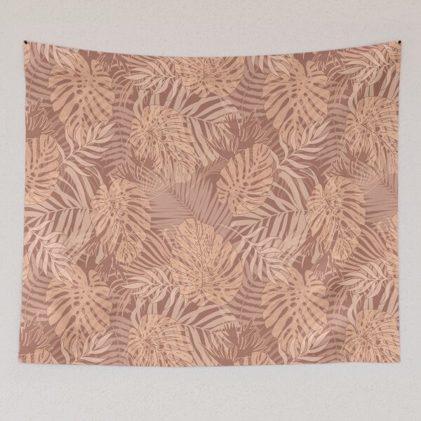 Item preview, Subdued tropic translucent subtle leaves tinted in sepia caramel beige seamless pattern. Wild herbs. Wild life. designed and sold by Yulia Chepurova.