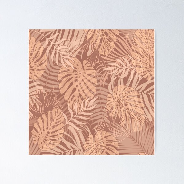 Item preview, Subdued tropic translucent subtle leaves tinted in sepia caramel beige seamless pattern. Wild herbs. Wild life. designed and sold by Yulia Chepurova.