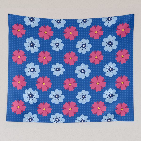 Aperçu de l'œuvre Fleurs roses et bleu ciel IV créée et vendue par Bluewave21.