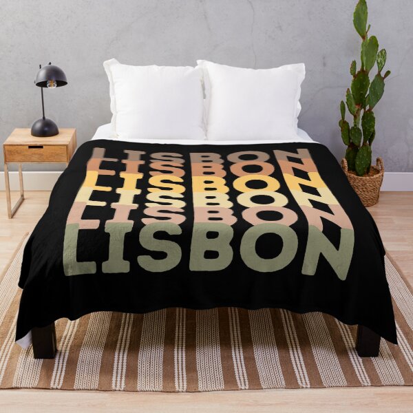 Item preview, Lisbon Retro Typography Vintage Colors designed and sold by Hoiho Adventure Shirts.