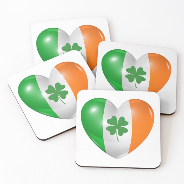Item preview, Ireland Flag Luck O The Irish Heart designed and sold by CoolHippoQuotes.