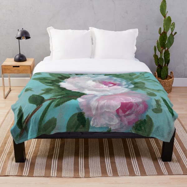 Item preview, Dos rosas rosadas completamente florecidas designed and sold by Smalltownart.