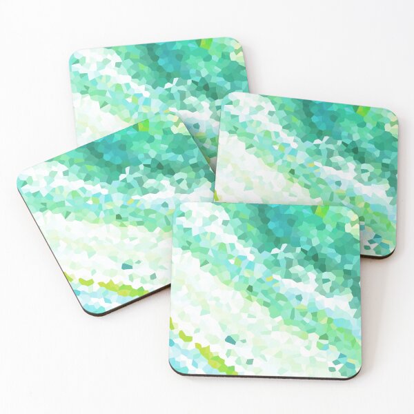Item preview, Cool Green Turquoise Blue White Abstract Geometric Shape designed and sold by wenarts.
