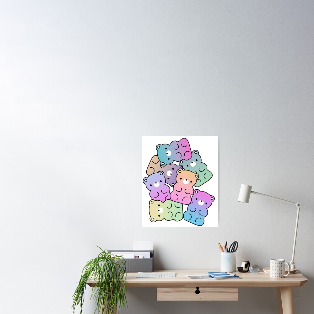 Cute Rainbow Gummy Bear Design Kawaii Aesthetic Te Tote Bag