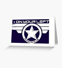 "On Your Left Running Club" Distressed Print 2 Greeting Card