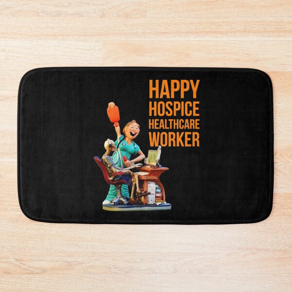 Item preview, happy hospice healthcare worker. happy nurse designed and sold by doctors-apparel.