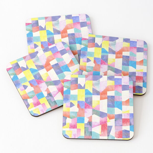 Item preview, Very Peri Watercolor Texture Collage-Artistic Geometric Print designed and sold by ninoladesign.