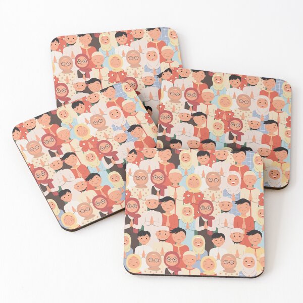 Item preview, Seamless pattern group of muslim people in greeting pose designed and sold by Qitchup.
