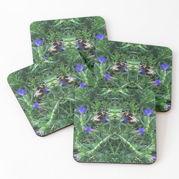 Item preview, Bee Bumbling Blue in the Viridian and Summering Sun designed and sold by RoseAromas.