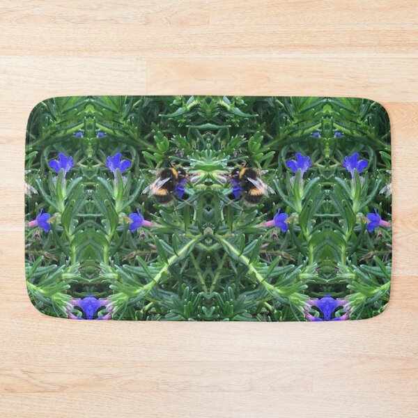 Item preview, Bee Bumbling Blue in the Viridian and Summering Sun designed and sold by RoseAromas.