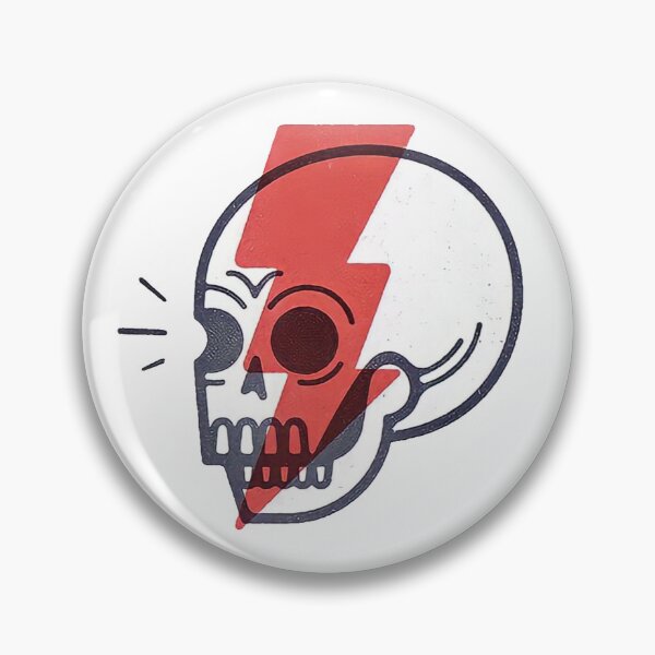 Item preview, Lightning skull designed and sold by OldSchoolRetro.