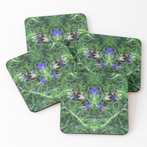 Item preview, Bee Bumbling Blue in the Viridian and Summering Sun designed and sold by RoseAromas.