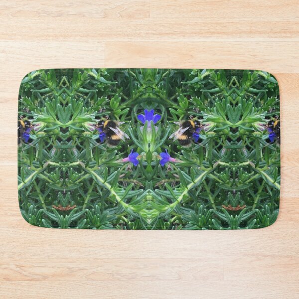 Item preview, Bee Bumbling Blue in the Viridian and Summering Sun designed and sold by RoseAromas.