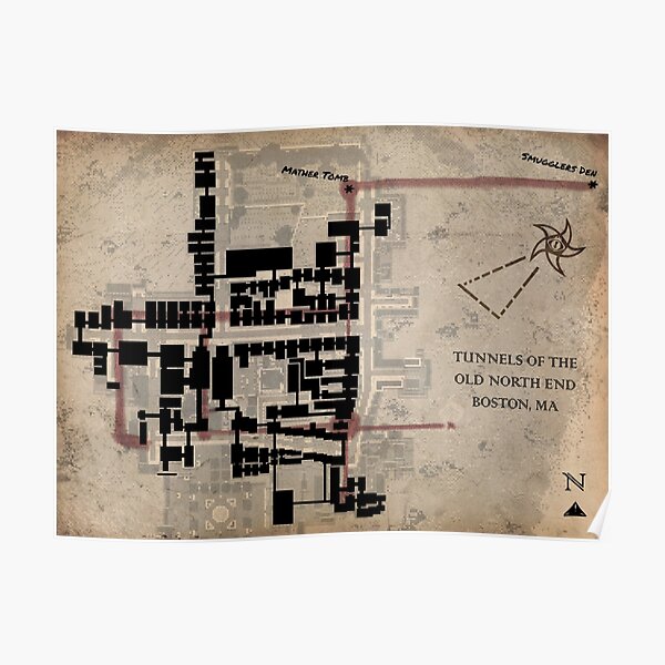 Tunnels of The Old North End - Boston, MA (Large print) Poster