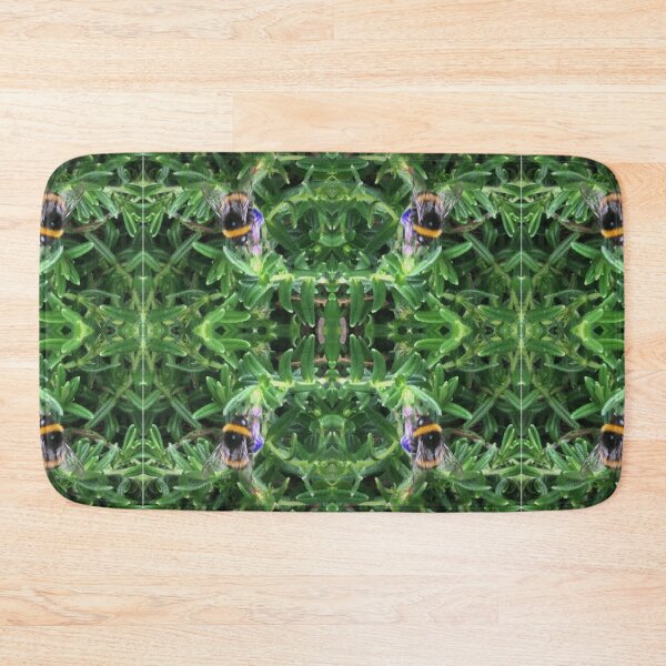 Item preview, Bee Bumbling Blue Symmetry in the Viridian and Summering Sun designed and sold by RoseAromas.