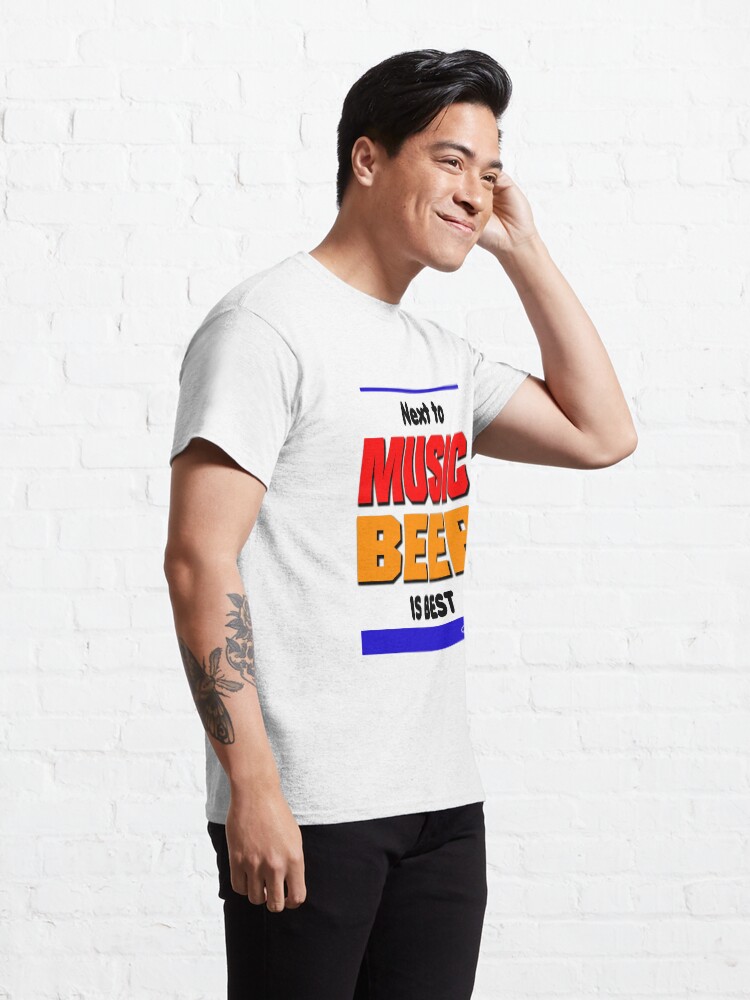 Alternate view of Next to music, beer is best Classic T-Shirt