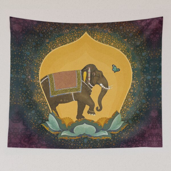 Item preview, Elephant and Butterfly in Indian style designed and sold by AngiandSilas.