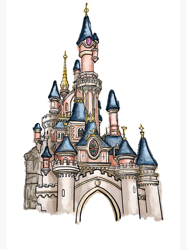Impression aquarelle château Disney 4 environ 8 pouces x 10 pouces  choisissez 1