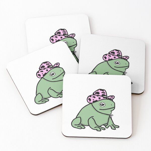 Item preview, Frog wearing a pink cowboy hat aesthetic  designed and sold by reesewolf.
