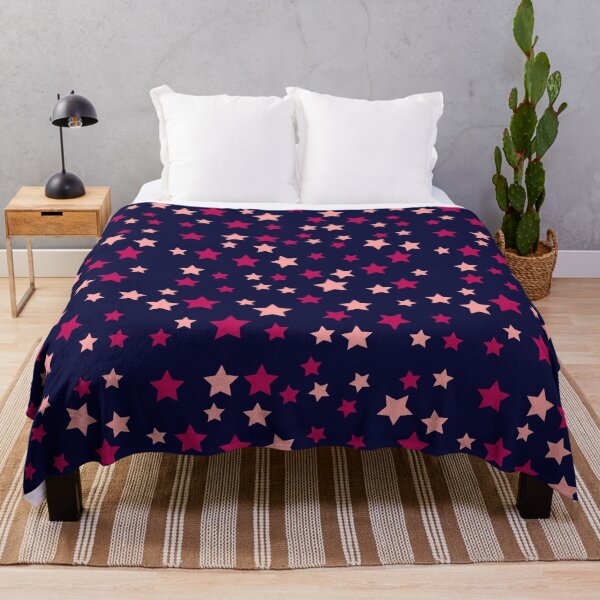 Item preview, Maroon and Pink Stars on a Blue Background designed and sold by SaamyaTyagi.