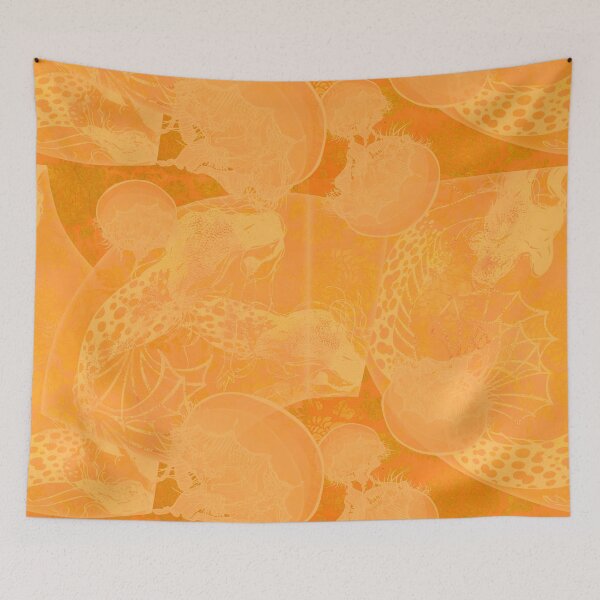 Item preview, Tangerine Mermaids with Moon Jellies designed and sold by glfd.
