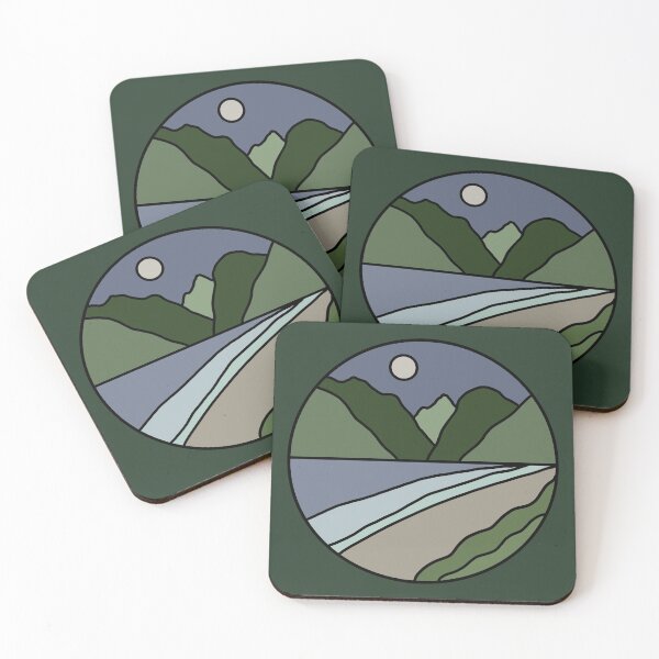 Item preview, Moonlight Mountain Lake Illustration designed and sold by CoastalColorCo.