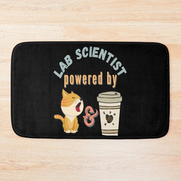 Item preview, LAB SCIENTIST POWERED BY CATS AND COFFEE FUNNY MEDICAL LABORATORY SCIENTIST  designed and sold by Hippiesole.