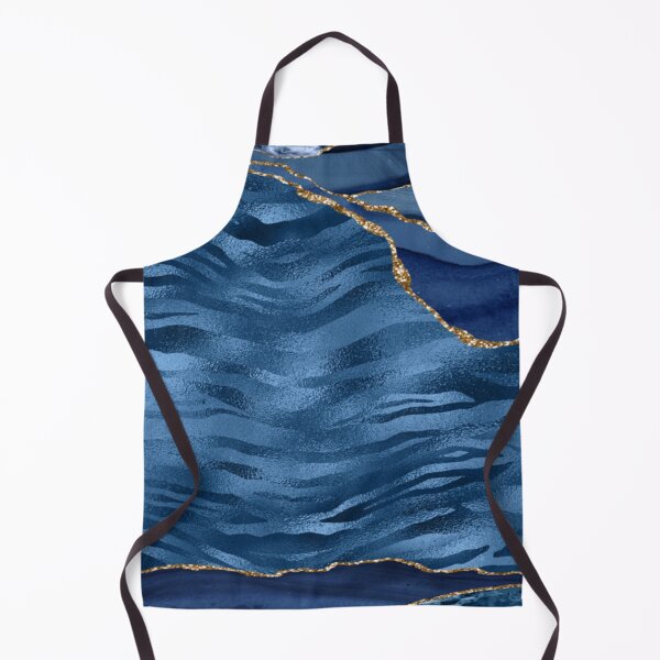 Item preview, Iridescent Blue Tiger Stripes Gold Glitter Agate  designed and sold by WOW TeesAndThings.