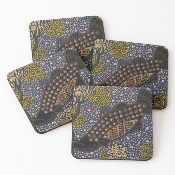 Item preview, Barramundi & Water lillies designed and sold by tiwiartbylulu.