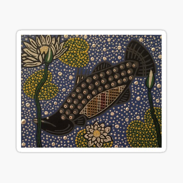 Barramundi & Water lillies Sticker