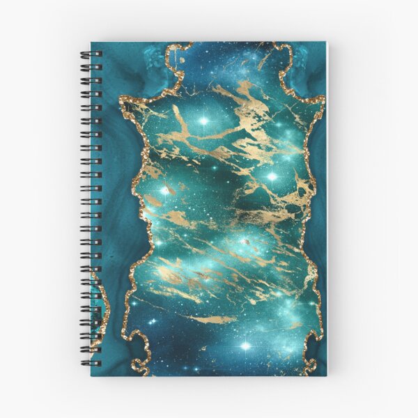 Artikelvorschau, Sparkly Stars Türkis und Gold Glitter Achat Stein entworfen und verkauft von WOW TeesAndThings.