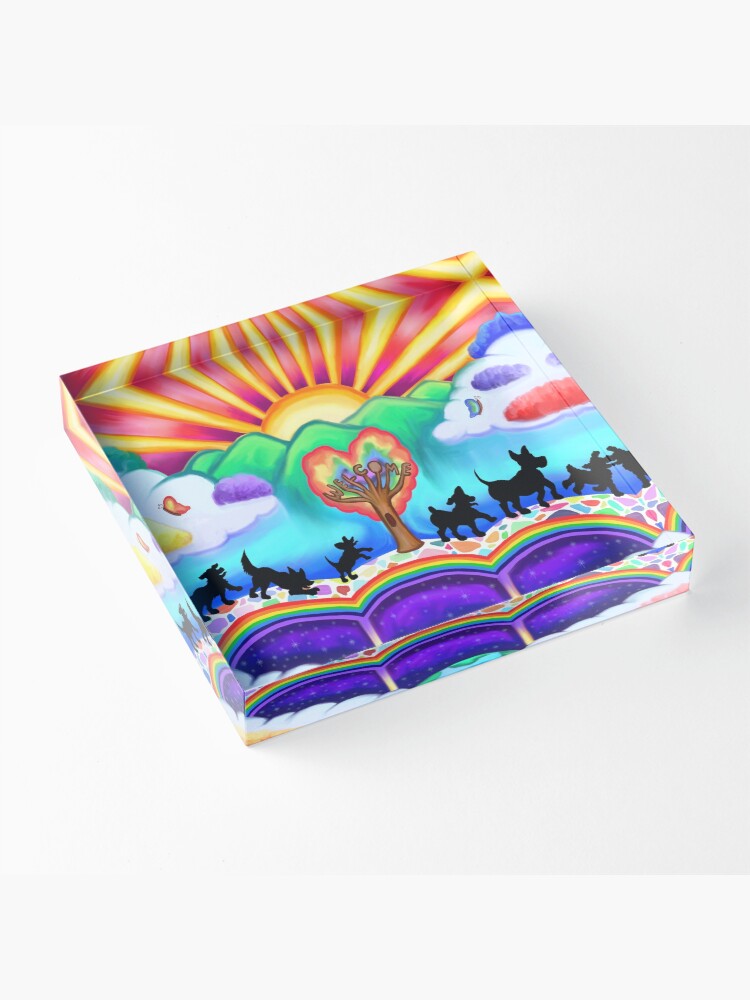 Alternate view of Dogs Arrival at the Rainbow Bridge Acrylic Block
