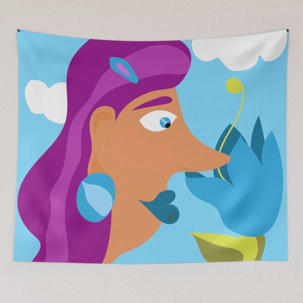 Item preview, Woman smelling flower  designed and sold by Gabrielle Freitas.