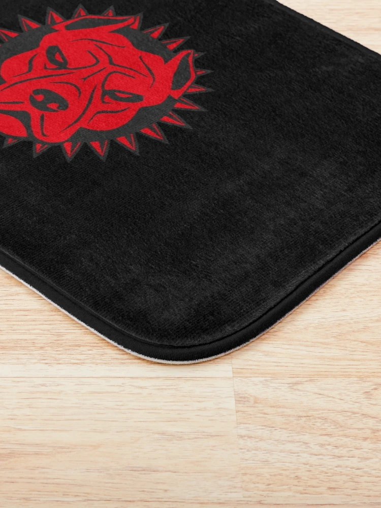 Thumbnail 3 of 6, Bath Mat, Angry Red Pitbull designed and sold by RedsStickerShop.