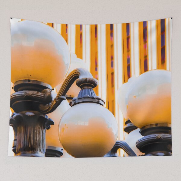 Item preview, Closeup Urban Lights with building background at LACMA art museum, Los Angeles, California, USA designed and sold by Mrvell.