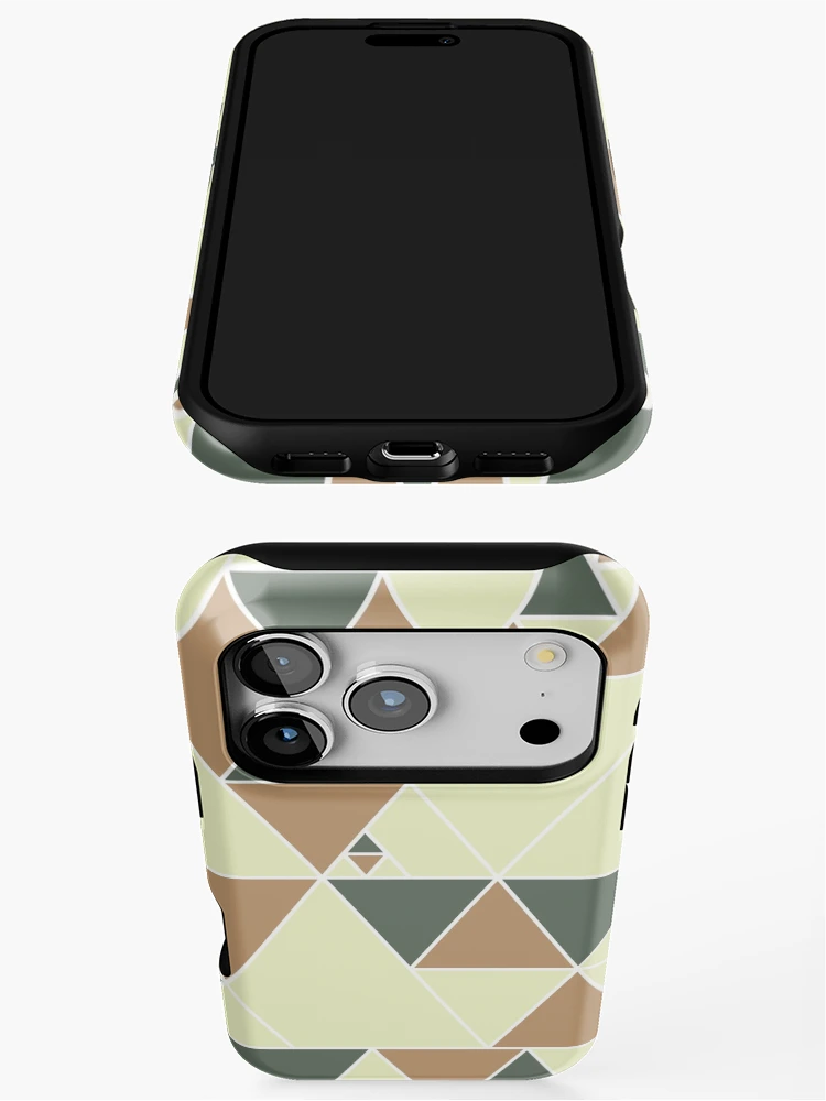 Thumbnail 3 of 4, iPhone Case, Earthy Triangle Pattern, Modern Design. designed and sold by DieggDesign.