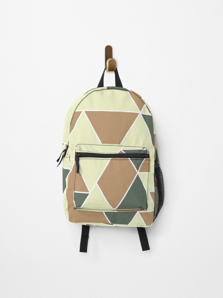 Thumbnail 1 of 3, Backpack, Earthy Triangle Pattern, Modern Design. designed and sold by DieggDesign.