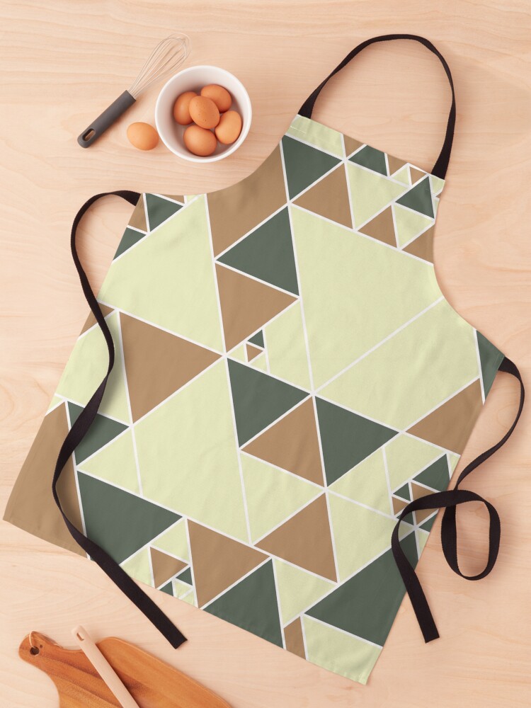 Thumbnail 1 of 6, Apron, Earthy Triangle Pattern, Modern Design. designed and sold by DieggDesign.