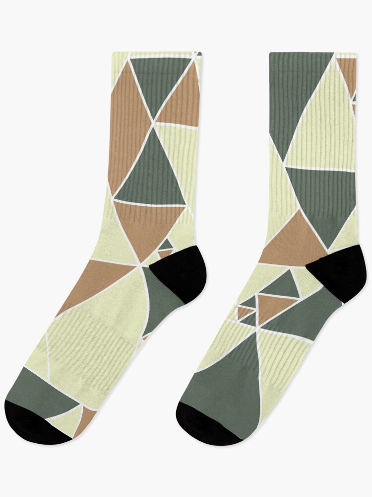 Thumbnail 1 of 5, Socks, Earthy Triangle Pattern, Modern Design. designed and sold by DieggDesign.