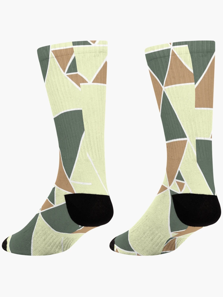 Thumbnail 4 of 5, Socks, Earthy Triangle Pattern, Modern Design. designed and sold by DieggDesign.