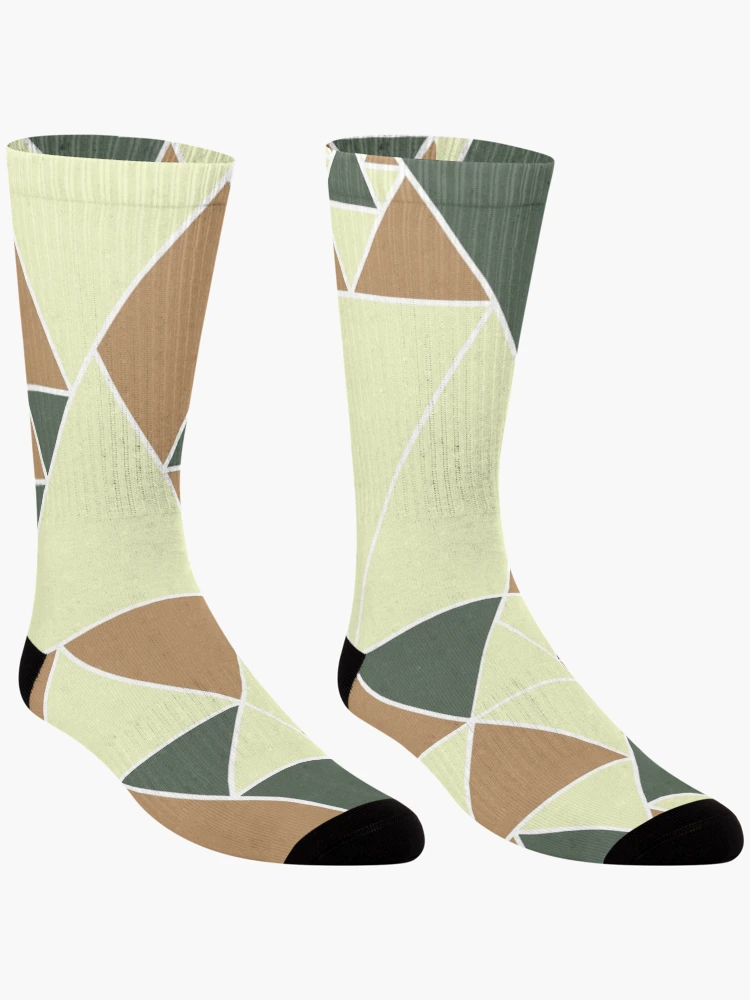 Thumbnail 3 of 5, Socks, Earthy Triangle Pattern, Modern Design. designed and sold by DieggDesign.