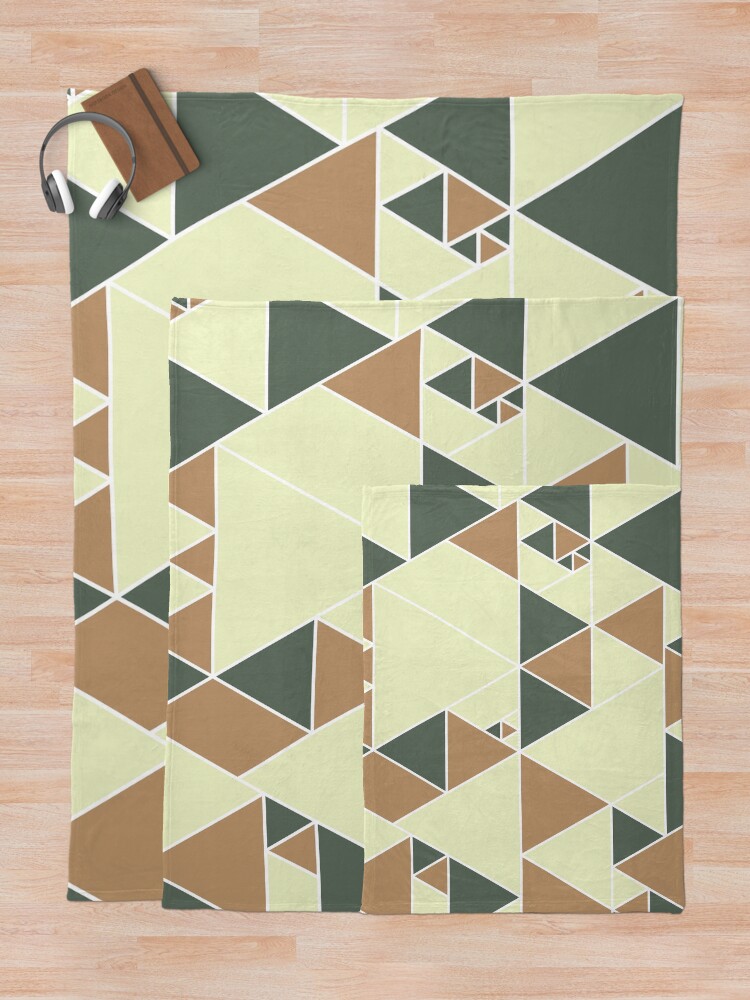 Thumbnail 5 of 6, Throw Blanket, Earthy Triangle Pattern, Modern Design. designed and sold by DieggDesign.